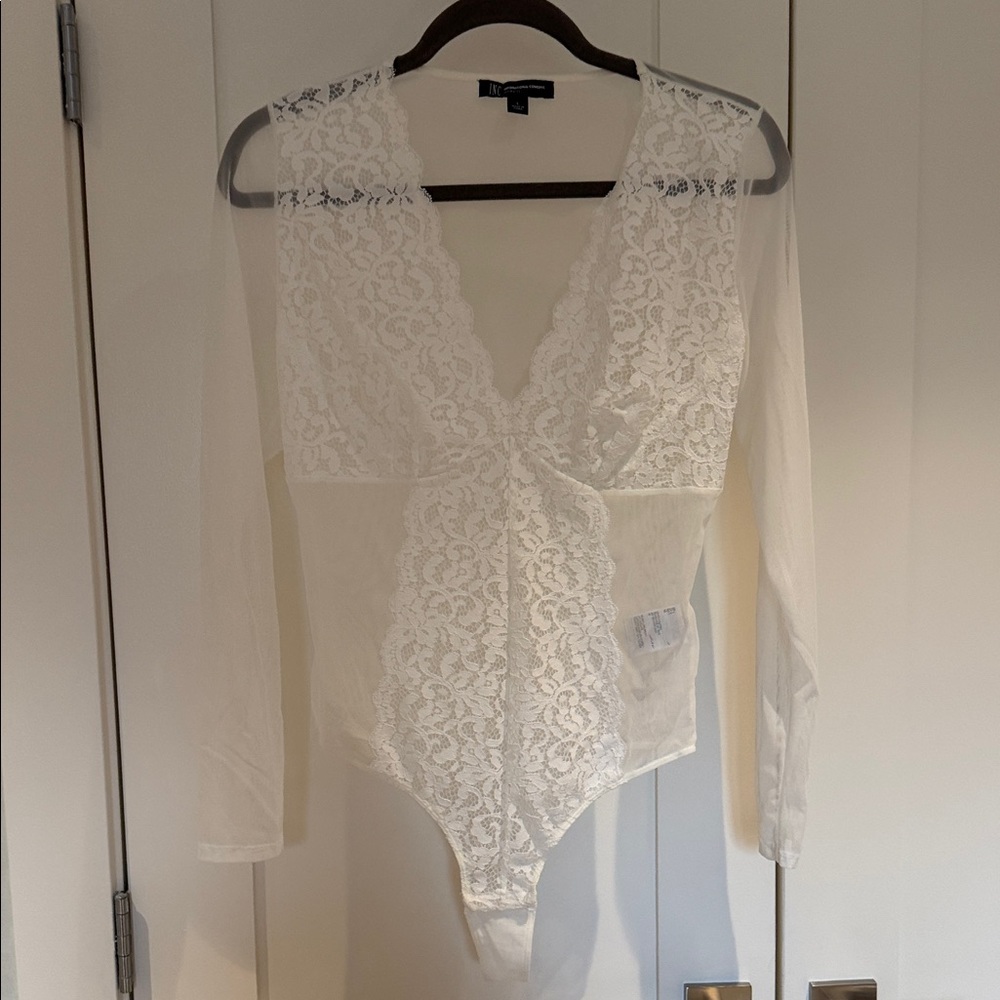 NWT Elegant White Lace Bodysuit